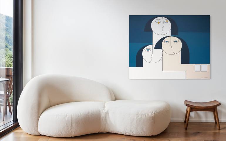 Original Abstract People Painting by Hildegarde Handsaeme