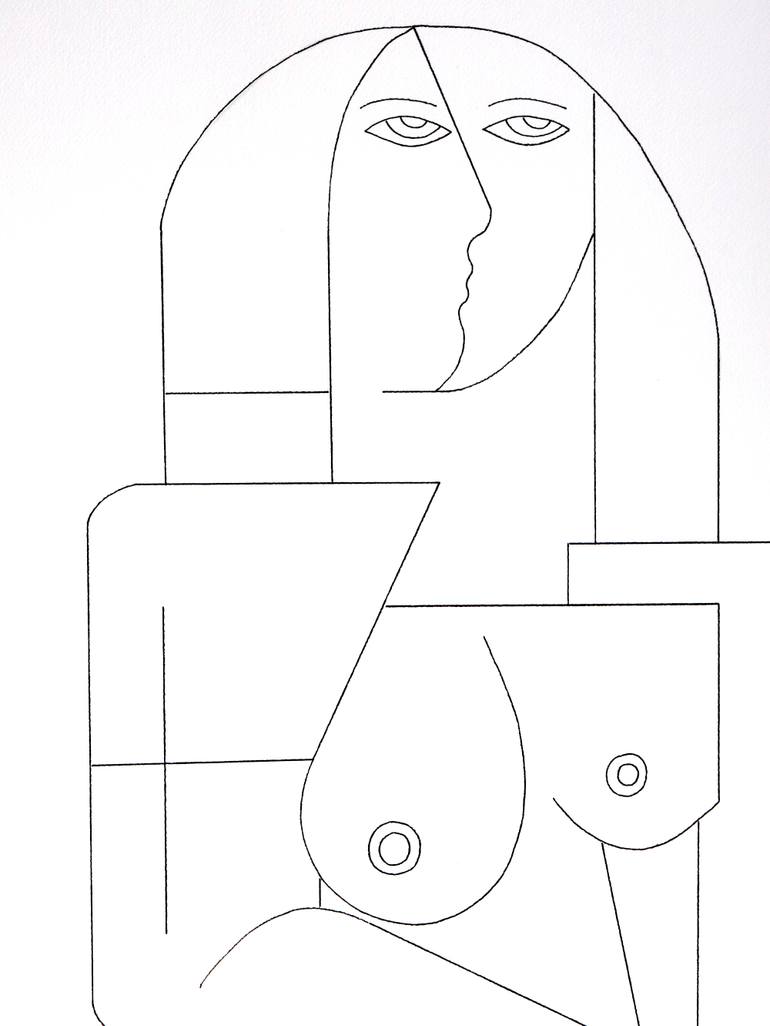 Original Abstract Body Drawing by Hildegarde Handsaeme