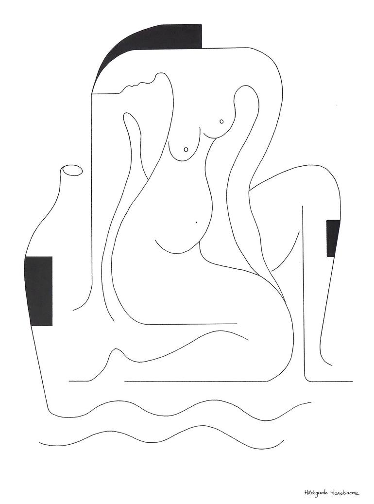 Print of Abstract Women Drawings by Hildegarde Handsaeme