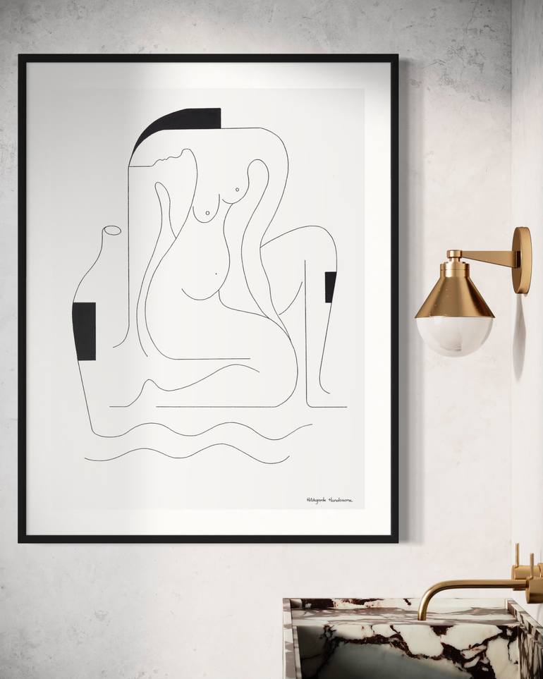Original Abstract Women Drawing by Hildegarde Handsaeme