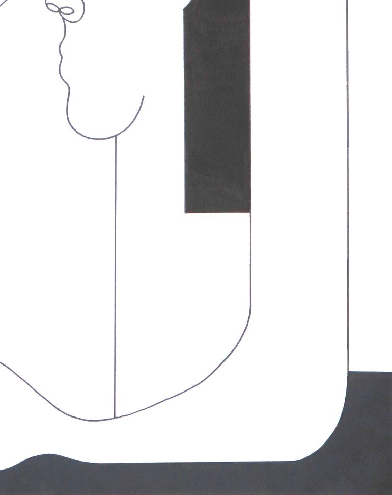 Original Black & White Geometric Drawing by Hildegarde Handsaeme