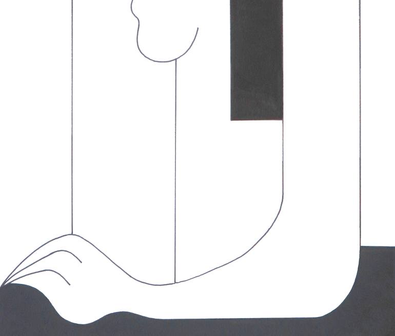 Original Black & White Geometric Drawing by Hildegarde Handsaeme