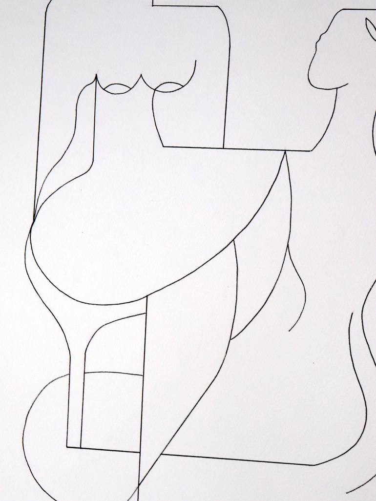 Original Minimalism Love Drawing by Hildegarde Handsaeme