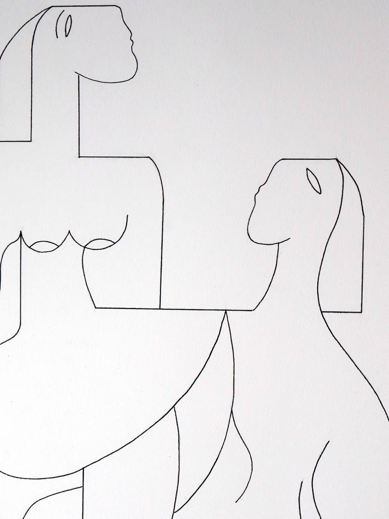 Original Minimalism Love Drawing by Hildegarde Handsaeme