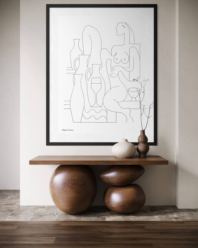 Original Abstract People Drawing by Hildegarde Handsaeme