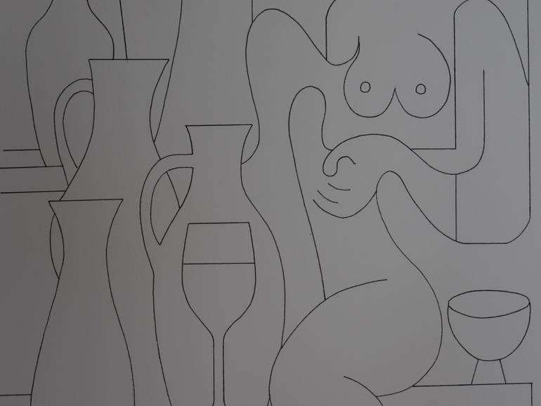 Original Abstract People Drawing by Hildegarde Handsaeme