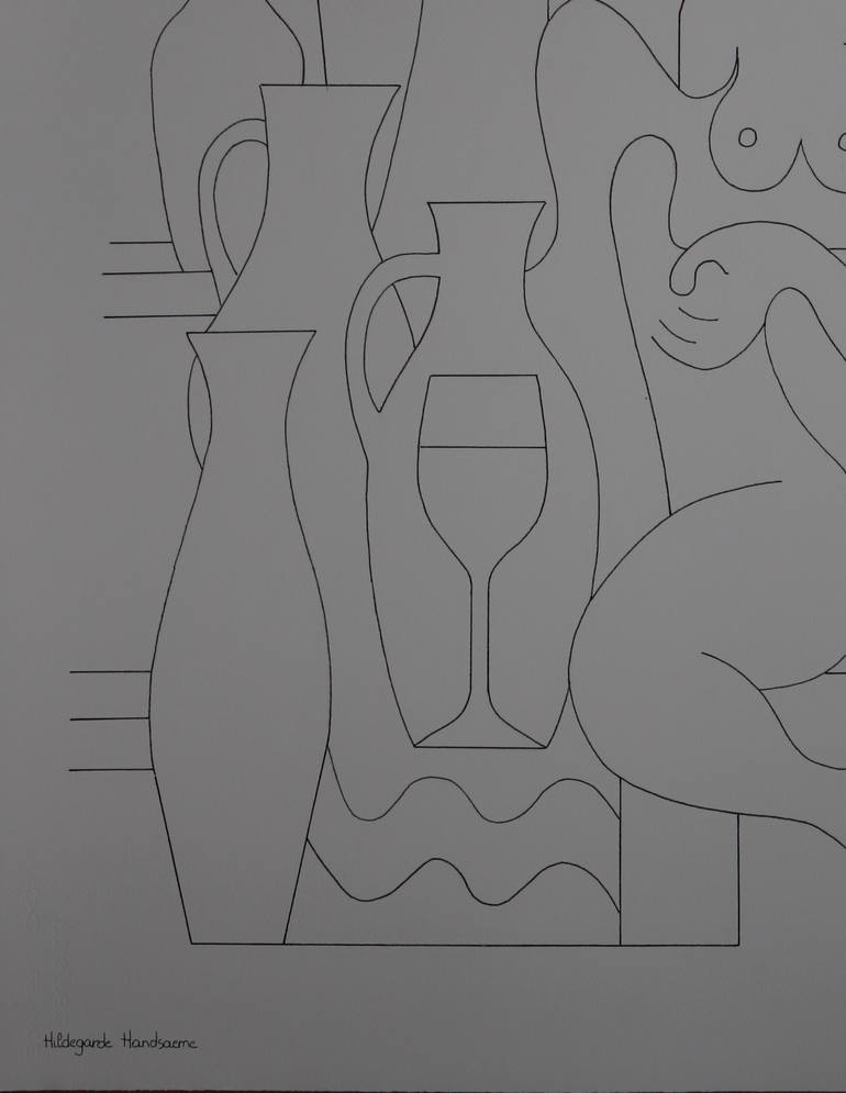 Original Abstract People Drawing by Hildegarde Handsaeme