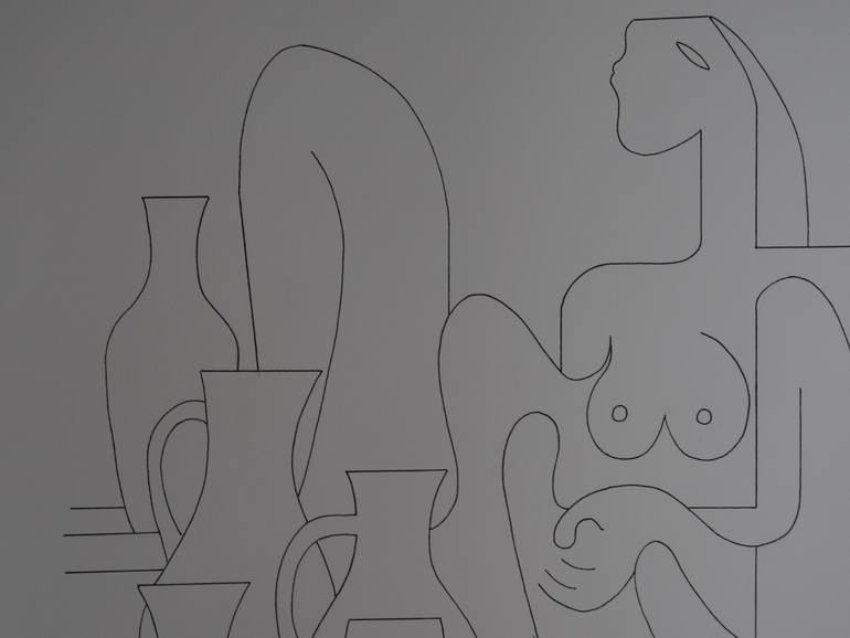 Original Abstract People Drawing by Hildegarde Handsaeme
