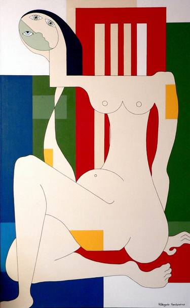Print of Cubism Nude Paintings by Hildegarde Handsaeme