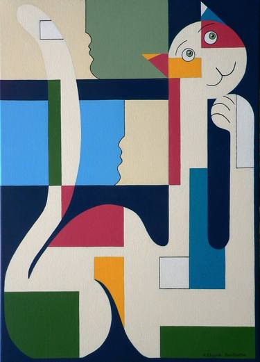 Print of Cubism Fantasy Paintings by Hildegarde Handsaeme