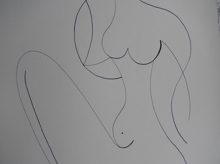 Original Art Deco People Drawing by Hildegarde Handsaeme