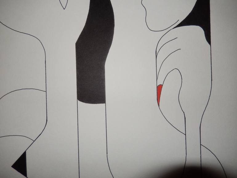 Original Abstract People Drawing by Hildegarde Handsaeme