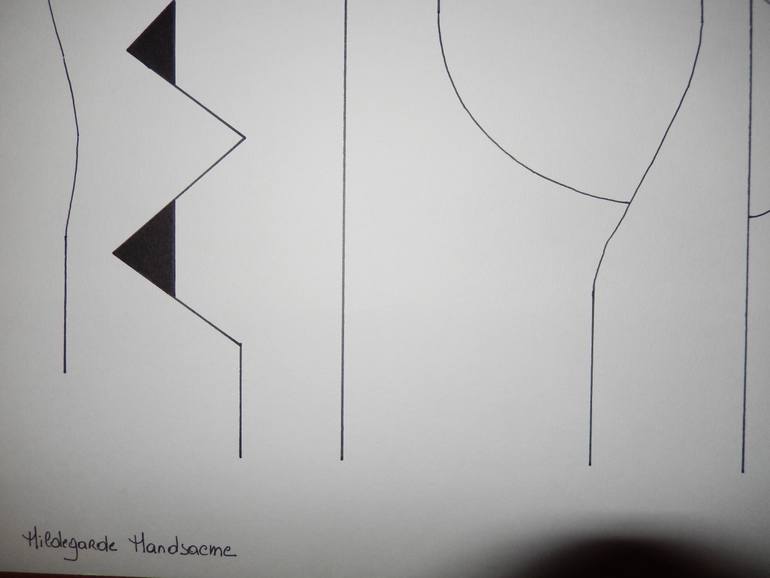 Original Abstract People Drawing by Hildegarde Handsaeme