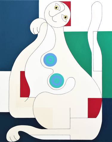 Print of Abstract Cats Paintings by Hildegarde Handsaeme