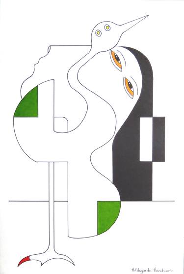 Print of Cubism Animal Drawings by Hildegarde Handsaeme