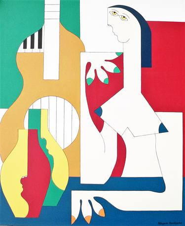 Print of Cubism Music Paintings by Hildegarde Handsaeme