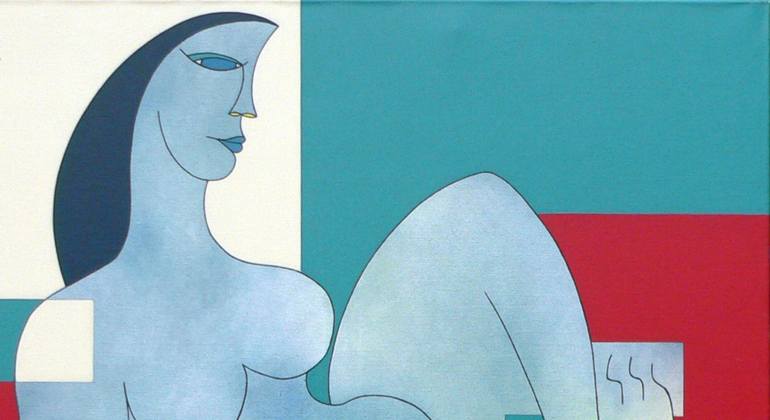 Original Cubism Abstract Painting by Hildegarde Handsaeme