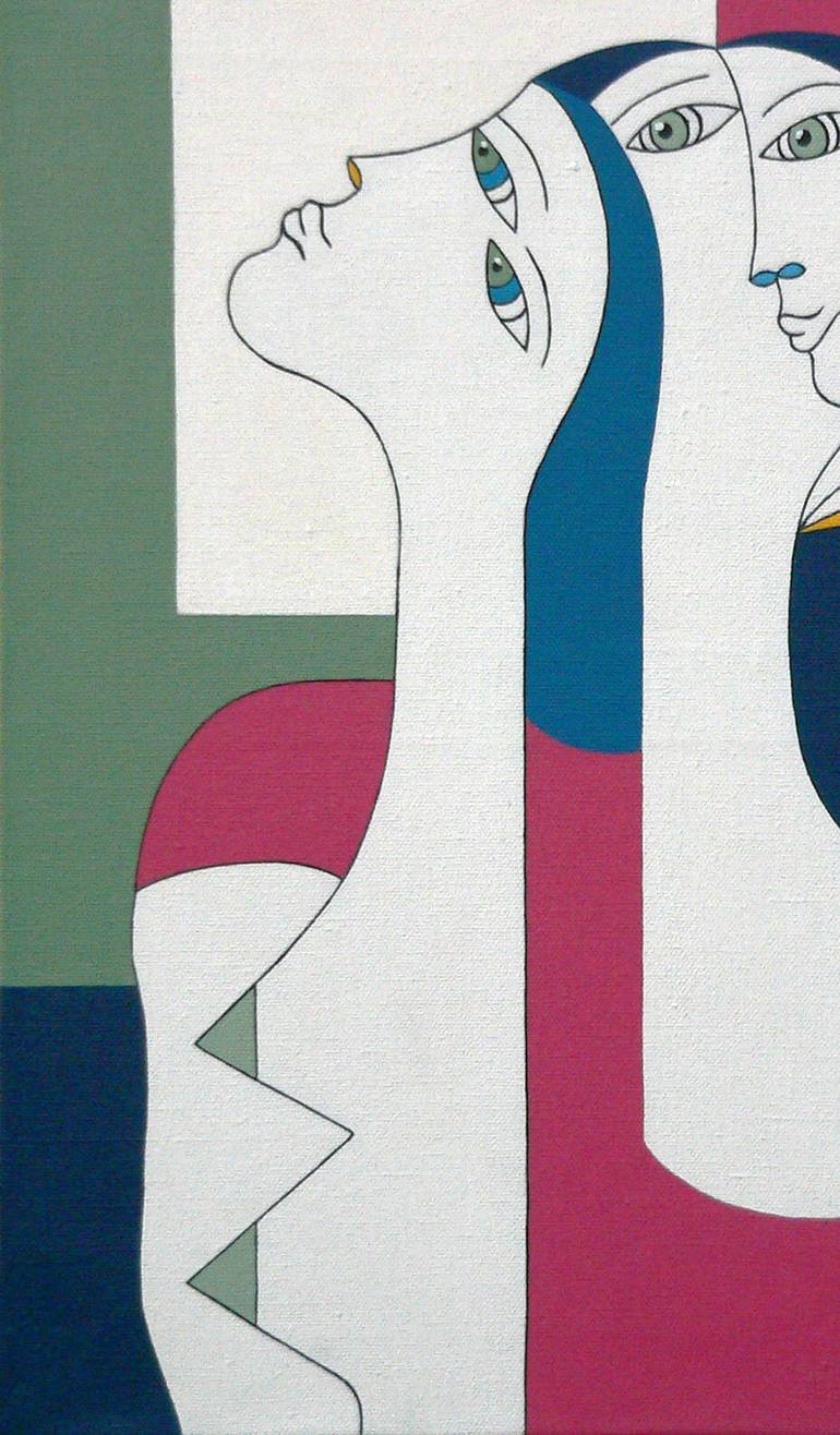 Original Abstract People Painting by Hildegarde Handsaeme