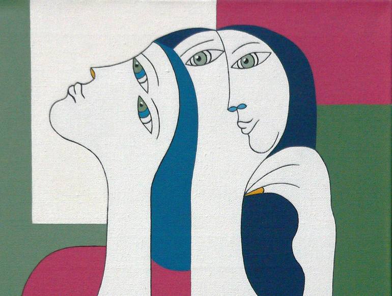 Original Abstract People Painting by Hildegarde Handsaeme