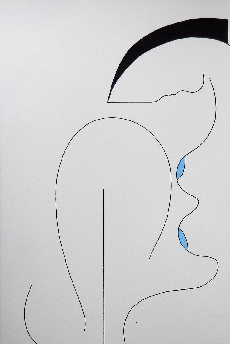 Original Abstract People Drawing by Hildegarde Handsaeme