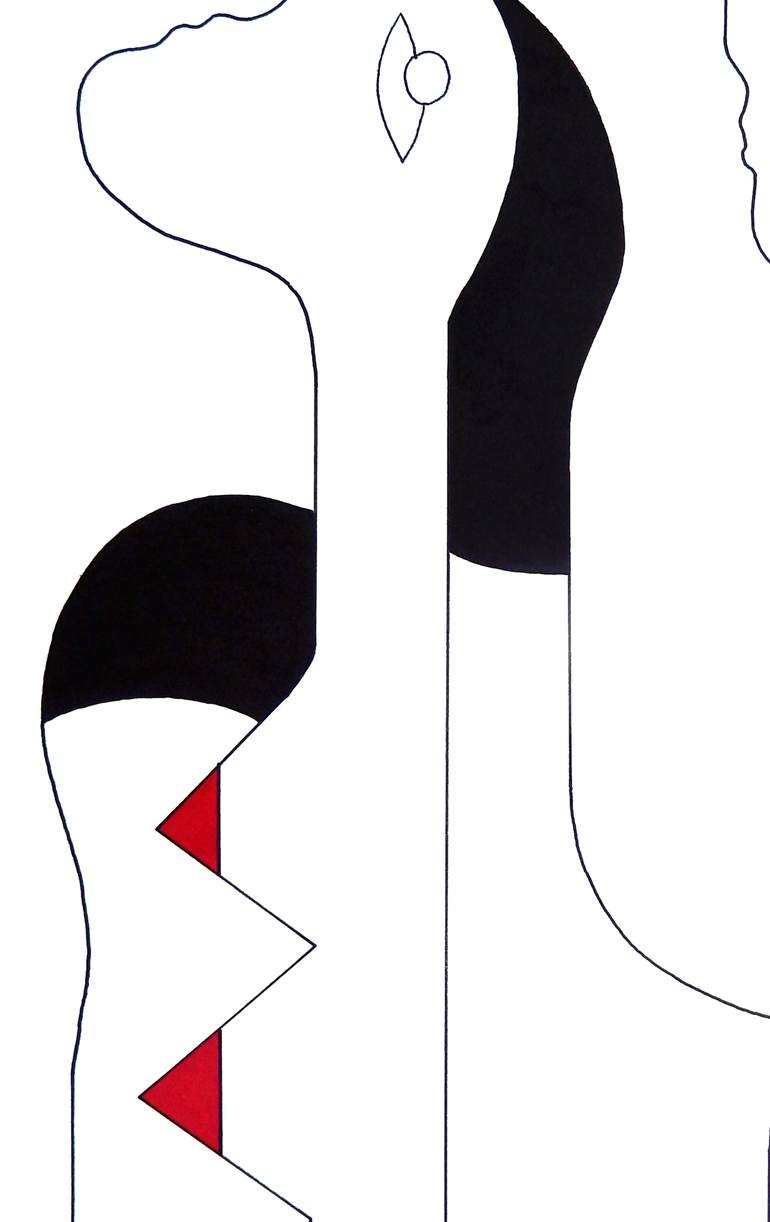 Original Cubism Abstract Drawing by Hildegarde Handsaeme