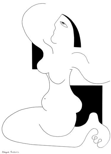 Print of Abstract Nude Drawings by Hildegarde Handsaeme