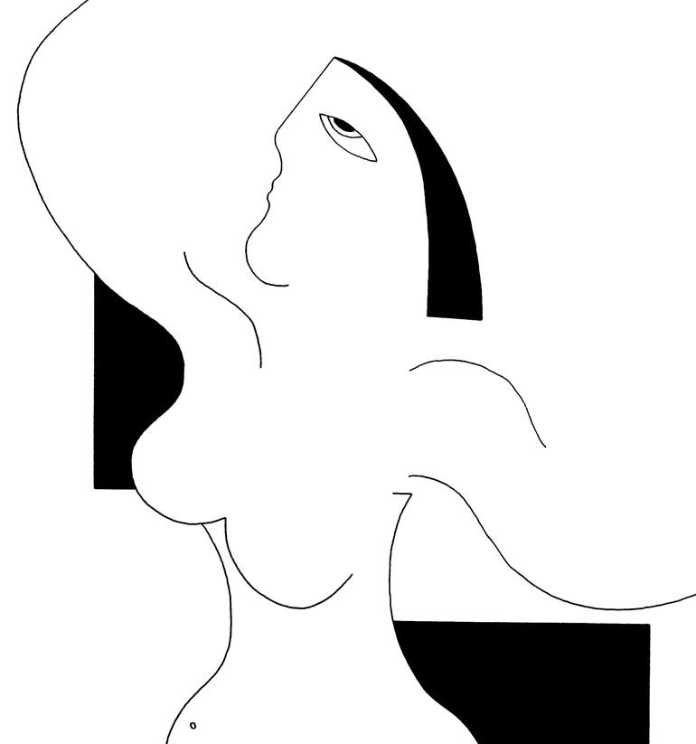 Original Abstract Nude Drawing by Hildegarde Handsaeme