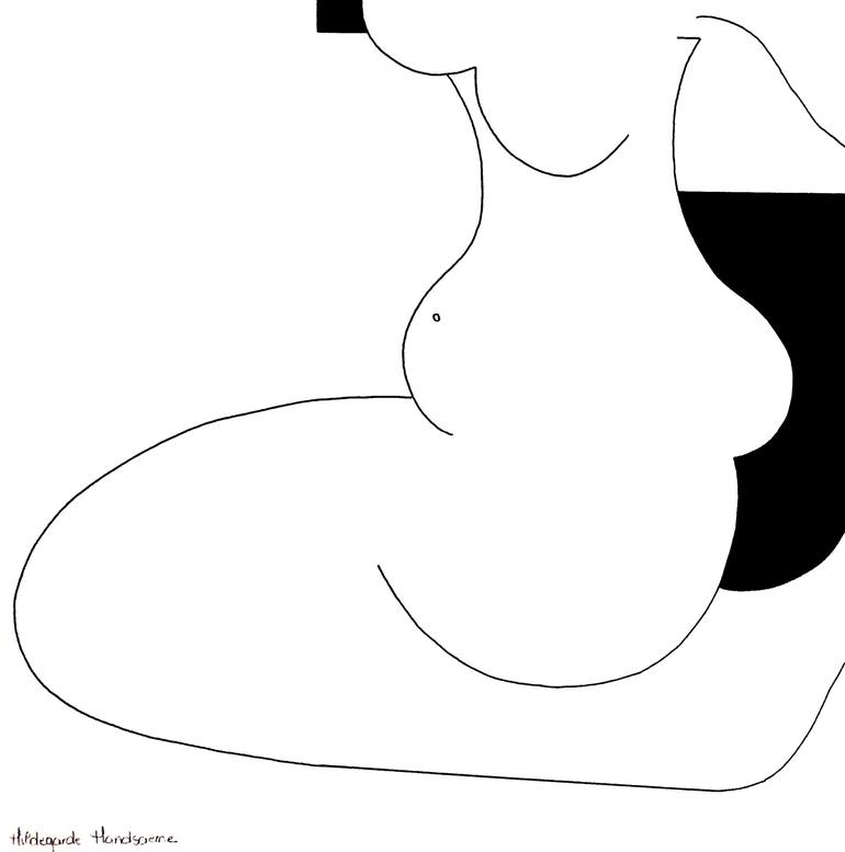 Original Abstract Nude Drawing by Hildegarde Handsaeme