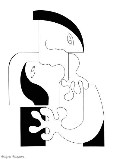 Print of Geometric Drawings by Hildegarde Handsaeme