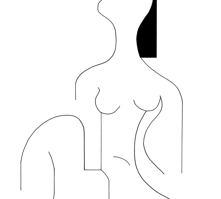 Original Cubism Abstract Drawing by Hildegarde Handsaeme