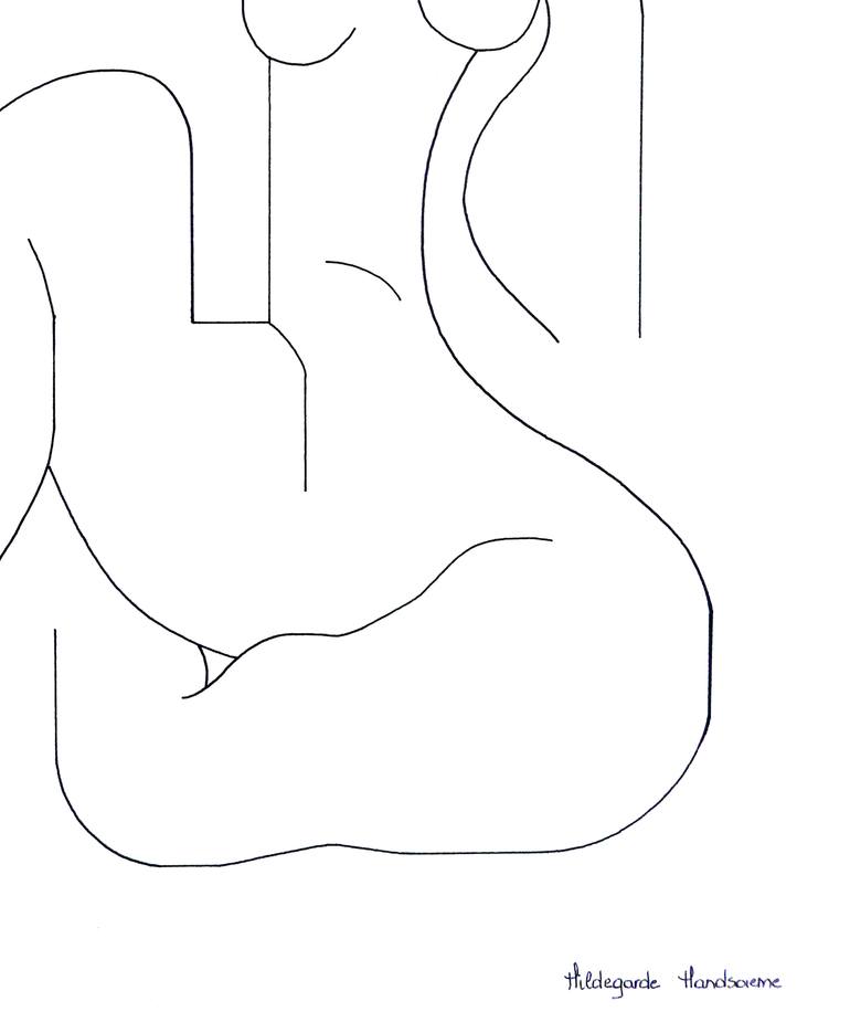 Original Cubism Abstract Drawing by Hildegarde Handsaeme