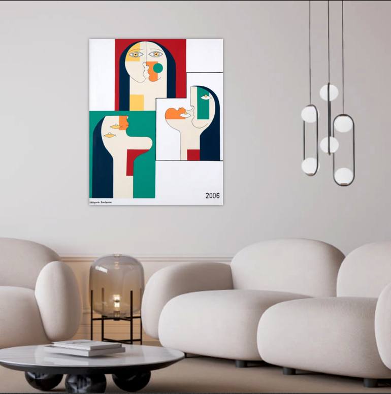 Original Art Deco People Painting by Hildegarde Handsaeme