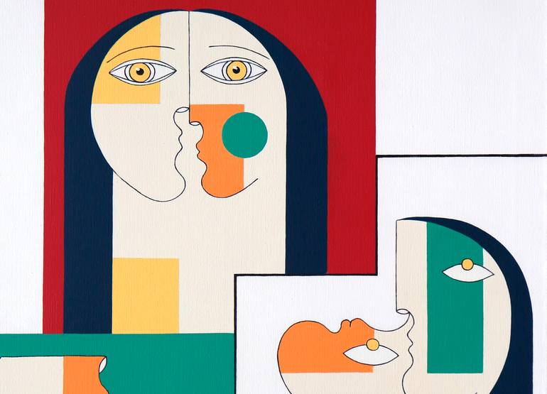 Original Art Deco People Painting by Hildegarde Handsaeme