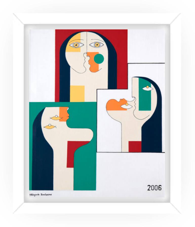 Original Art Deco People Painting by Hildegarde Handsaeme