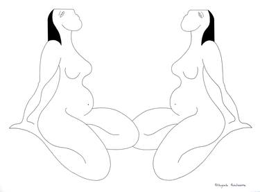 Print of Nude Drawings by Hildegarde Handsaeme