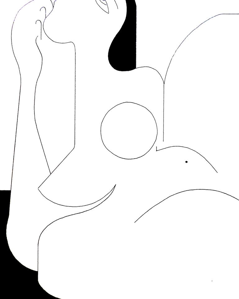 Original Figurative Nude Drawing by Hildegarde Handsaeme