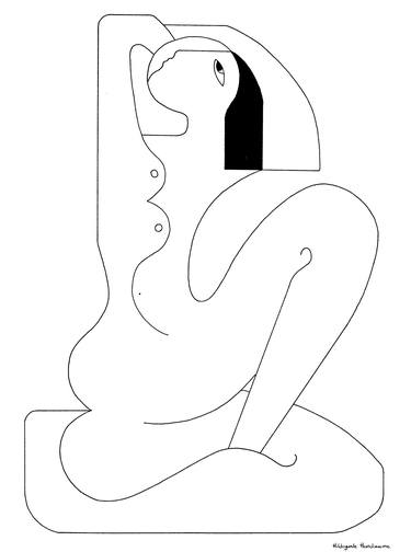 Print of Abstract Nude Drawings by Hildegarde Handsaeme