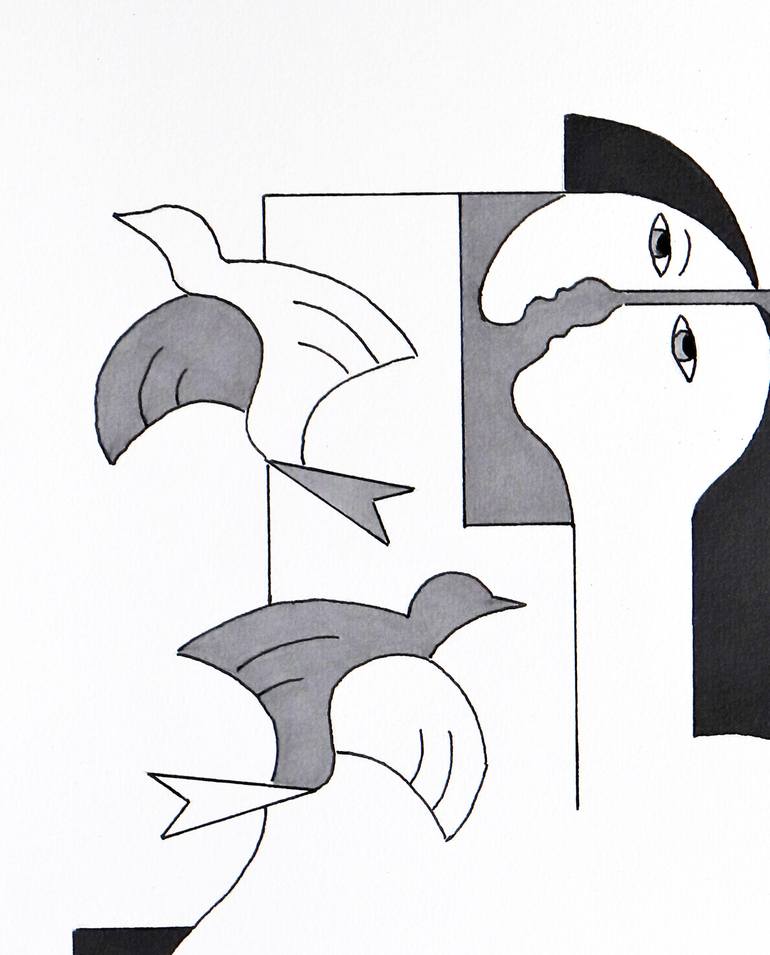 Original Love Drawing by Hildegarde Handsaeme