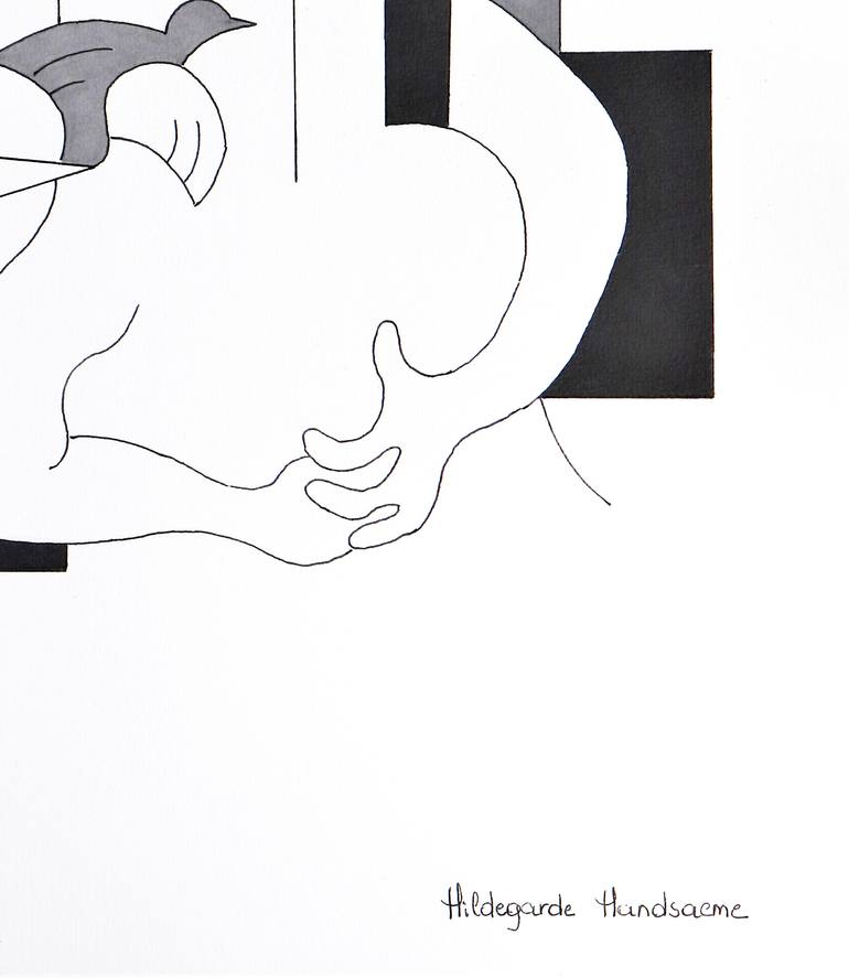 Original Figurative Love Drawing by Hildegarde Handsaeme