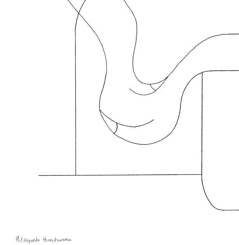 Original Cubism Love Drawing by Hildegarde Handsaeme