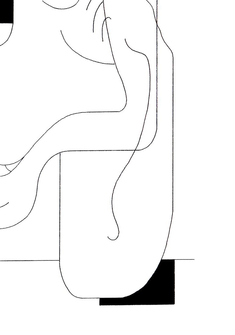 Original Cubism Love Drawing by Hildegarde Handsaeme