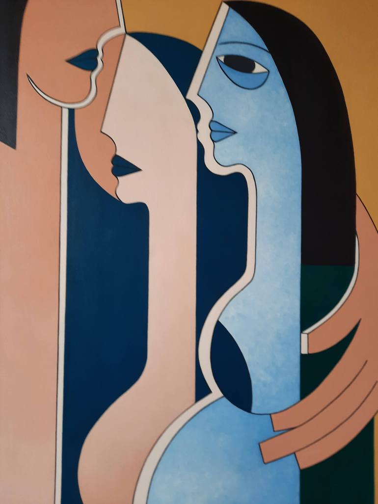 Original Figurative Love Painting by Hildegarde Handsaeme