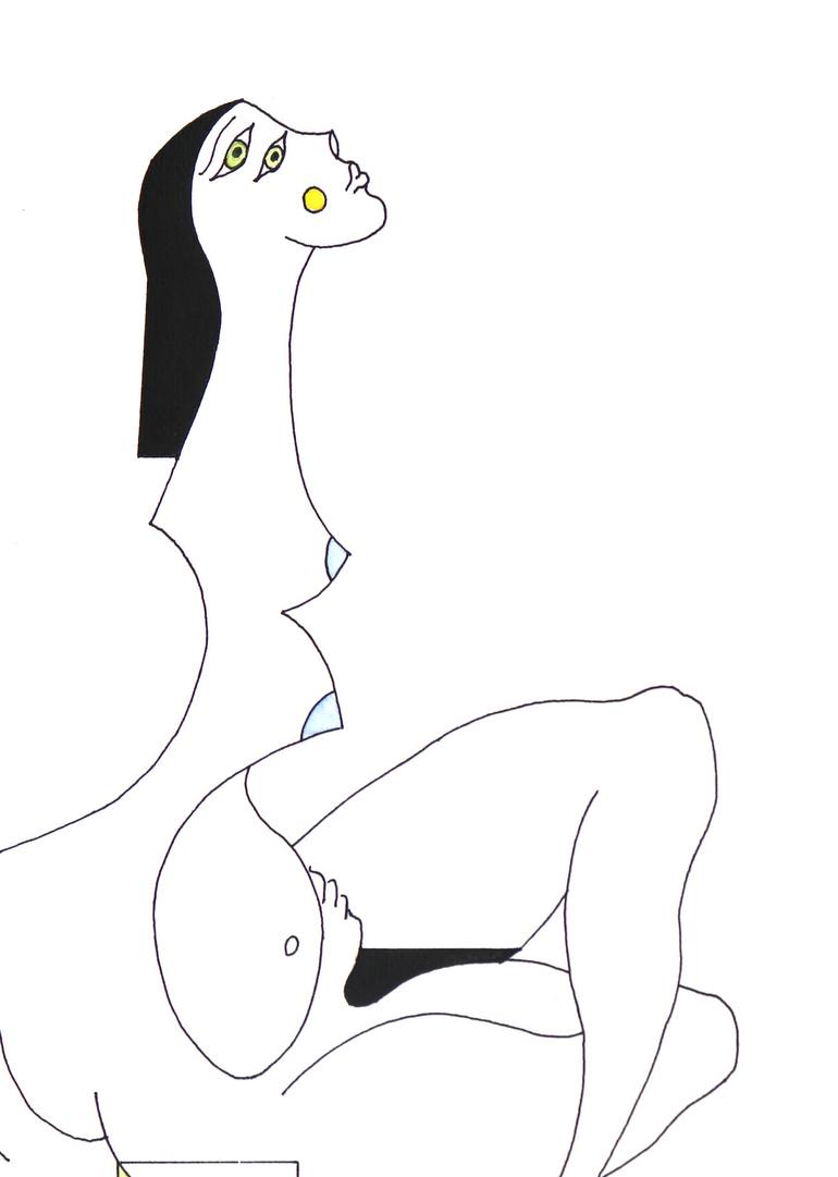 Original Body Drawing by Hildegarde Handsaeme