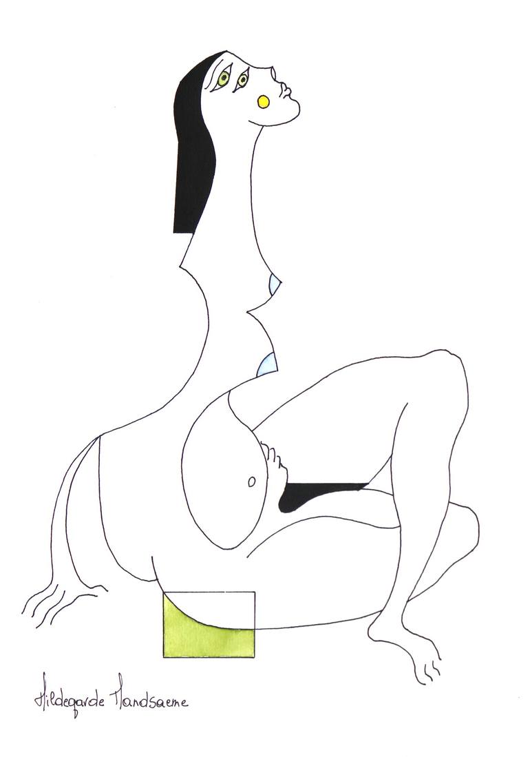 Original Body Drawing by Hildegarde Handsaeme