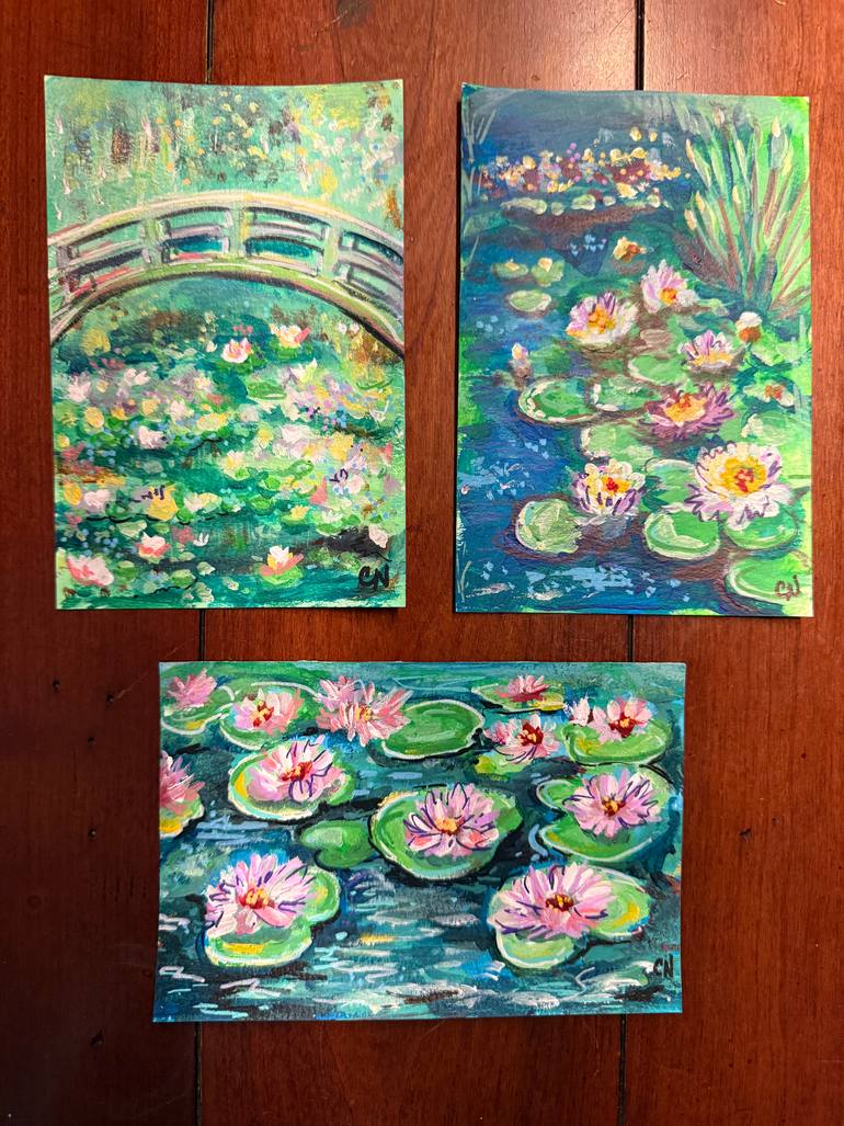 Original Landscape Painting by Christine Hummer | Impressionism Art on Paper | A Study of Monet