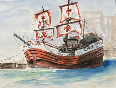 Original Boat Paintings by Pauline Ender