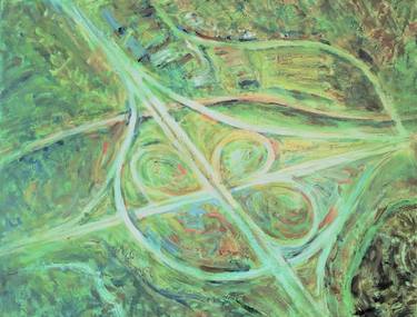 Original Abstract Expressionism Aerial Paintings by Pauline Ender