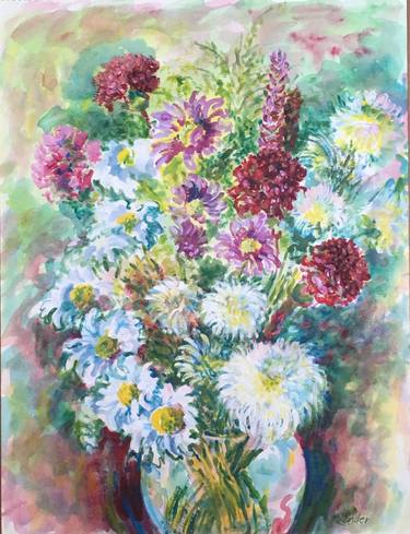 Original Fine Art Floral Paintings by Pauline Ender