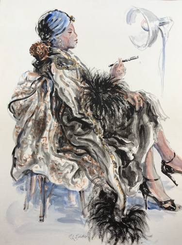 Original Figurative Fashion Paintings by Pauline Ender