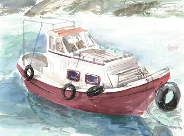 Original Impressionism Boat Paintings by Pauline Ender